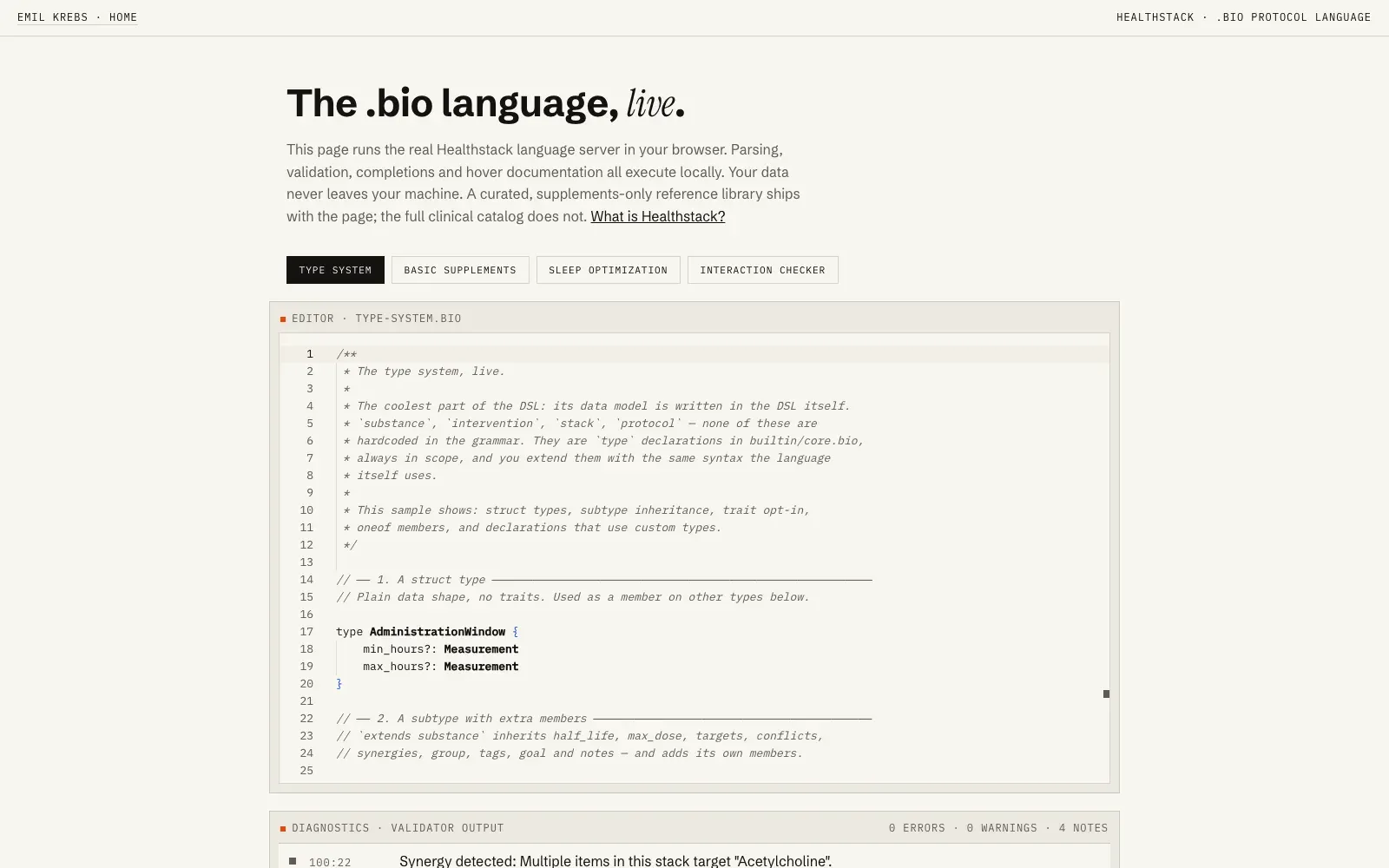 Healthstack screenshot